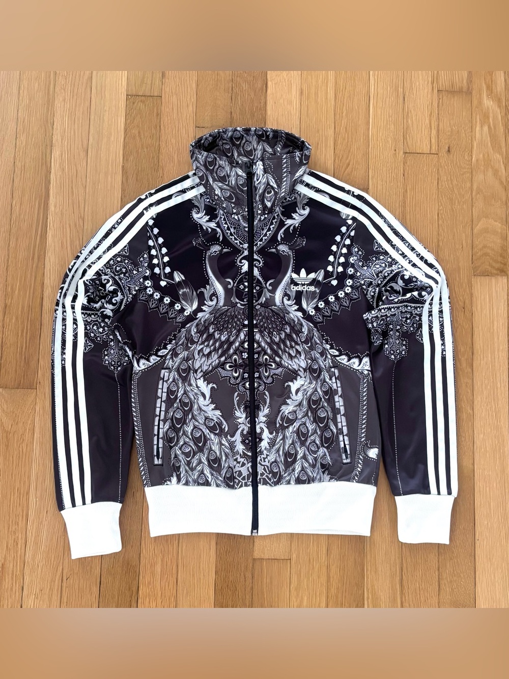 Adidas x Farm Rio Pavao Peacock Track Jacket Womens Firebird Black Womens Small